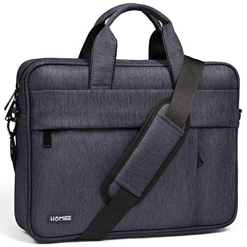 BROMEN Leather Briefcase for Men 15.6 Inch Laptop Bag Water Resistant Business Travel Messenger Bag Black 