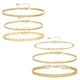 thumbnail image 1 of Juego de pulseras de cadena de cuentas de oro para mujer, pulsera de eslabones de cadena de oro fino y delicado chapado en oro real de 16 quilates, pulseras de oro ajustables apilables, joyería para, 1 of 5