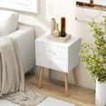thumbnail image 3 of Giantex Nightstand W/2 Drawers, End Side Table w/Natural Legs for Small Spaces(2, White), 3 of 8