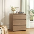 thumbnail image 5 of Homfa 3 Drawers Nightstand, Small Sofa Table, Wooden Storage Cabinet for Living Room, Wood Grain Finish, 5 of 9