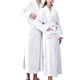 thumbnail image 2 of Batas Prolriy para mujer, bata de baño de franela con doble bolsillo, suave y cálida, de terciopelo de doble cara, ideal para pijamas y ropa de casa, bata de baño para mujer, color blanco, talla XL, 2 of 6