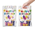thumbnail image 4 of 120 Pieces Birthday Candy Bags Happy Birthday Goodie Bag Plastic Treat Bags Gift Wrap with Handles Favor Bags For Birthday Party Decoration Supplies (White), 4 of 5