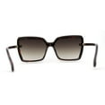thumbnail image 4 of Womens Glitter Sparkling Shield Rimless Square Butterfly Sunglasses Tortoise Gold Brown, 4 of 4