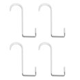 thumbnail image 2 of Crochets de Porte, Acier Inoxydable Multifonctionnel Grande Capacité de Charge Moderne Blanc 4 Pcs Crochets de Porte Gain de Place pour Chapeau pour Armoires, 2 of 8