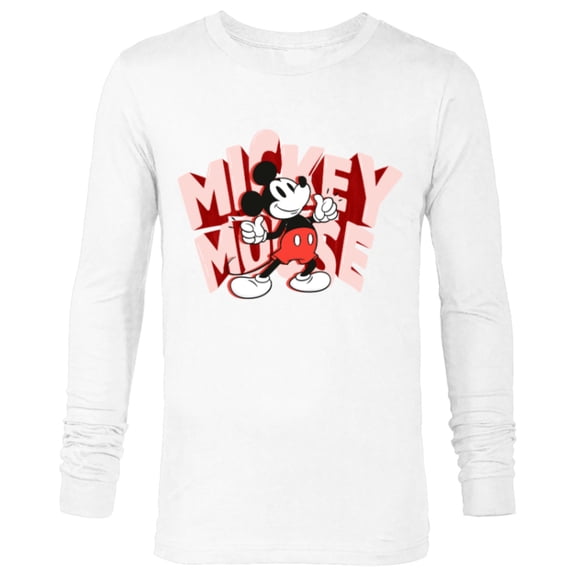 Disney Mickey Mouse Marquee Lettering - Long Sleeve T-Shirt for Men - Customized-White