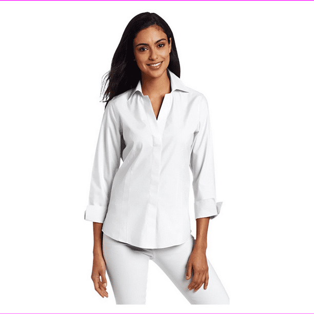 Foxcroft - Foxcroft NYC Women Non-Iron Essential Paige Shirt XXL/White ...