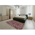 thumbnail image 5 of Ahgly Company Machine Washable Indoor Round Transitional Night Red Area Rugs, 3' Round, 5 of 7
