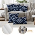 thumbnail image 3 of Boho Navy Blue Grey Outdoor Pillow Covers, Waterproof Decorative Throw Pillowcases Set of 2, Ethnic Geometric Southwestern Vintage Couch Cushion Cases with Zipper for Patio Garden Sofa 20"x20", 3 of 9