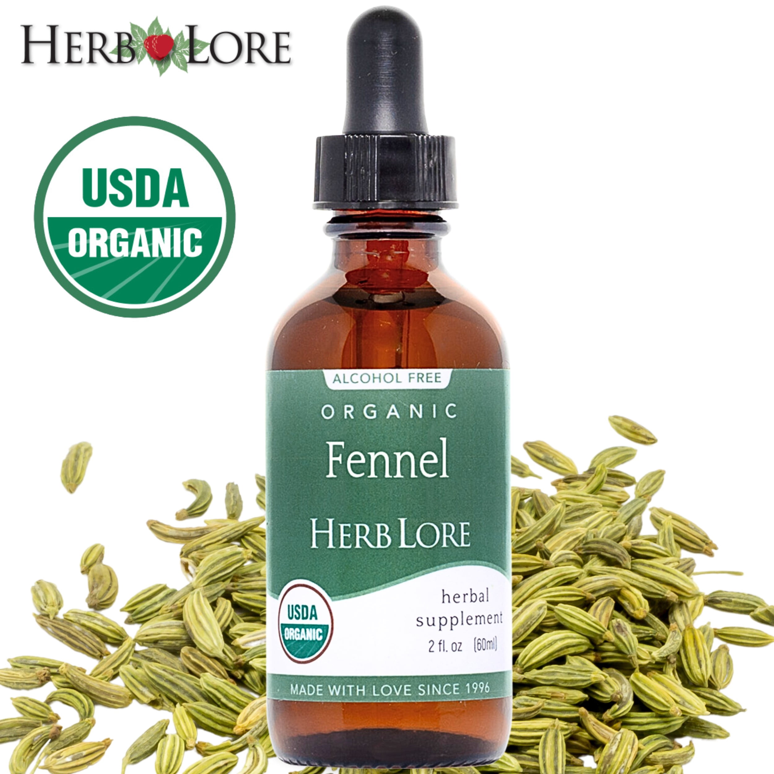 Herb Lore Organic Fennel Tincture – Digestive Support & Lactation Aid (2 fl oz)