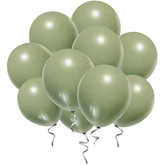 WEEKS 12 Inch Sage Green Balloons Eucalyptus Bridal Shower Balloons Greenery Gender Neutral Baby Shower Decorations Olive Green Party Balloons 40 Count