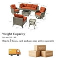 thumbnail image 6 of Ovios 8 Pieces Patio Furniture Outdoor Conversation Set Rattan Wicker Outside Sectional Sofa with Swivel Chairs & Solar Light Table, Orange Red, 6 of 9