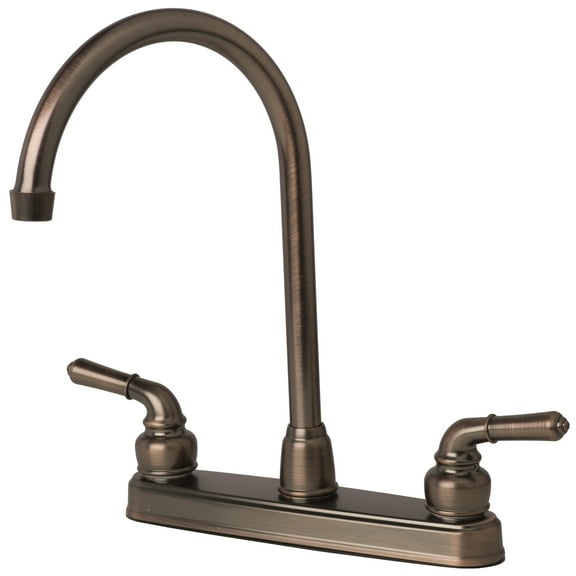 Builders Shoppe 1201BZ RV Mobile Home Non-Metallic High Arc Swivel Kitchen Faucet Brushed Bronze Finish