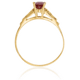 thumbnail image 2 of 14K Solid Yellow Gold Synthetic Red Garnet Solitaire Ring, 2 of 3