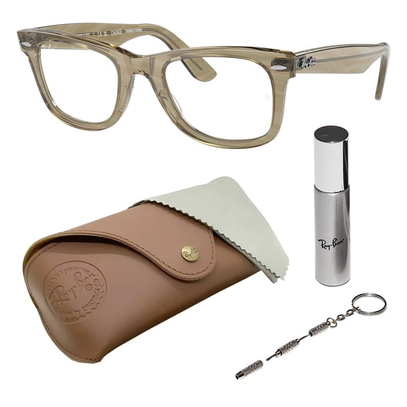 Ray-Ban RB2140 ORIGINAL WAYFARER CHANGE TRANSITIONS Square Shaped Non-Polarized Sunglasses for Men & Women - Includes Official RAYBAN Eyewear Kit - Clear/Blue Lens