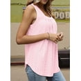 thumbnail image 6 of Ruffled Square Collar Tank Top Women Striped Tank Tee Summer Casual Loose Fit Sleeveless Shirt Light Pink M, 6 of 9
