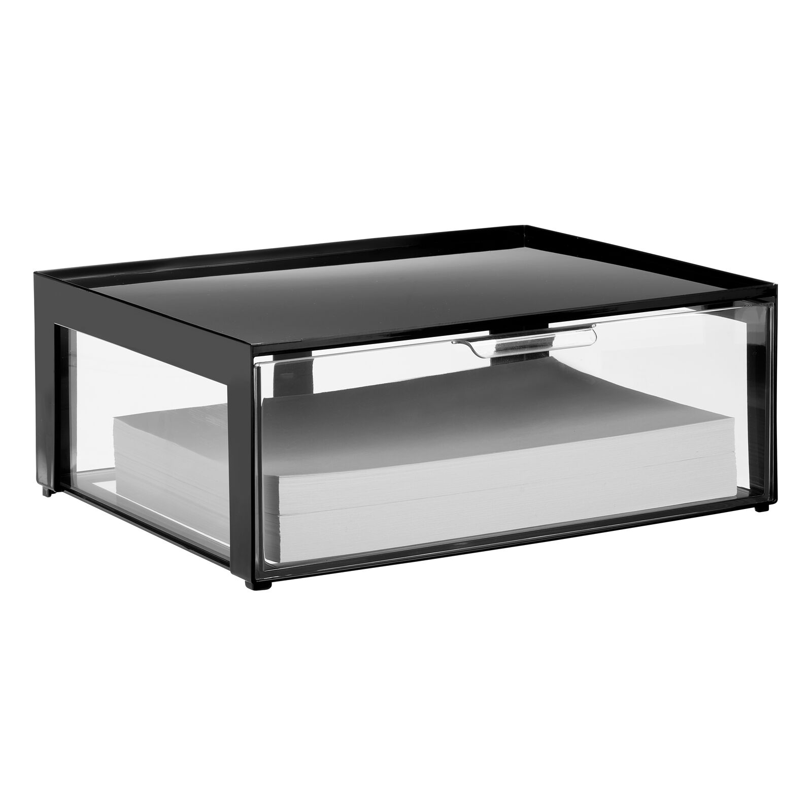 mDesign Plastic Stackable Office Storage Organizer Bin Containers with