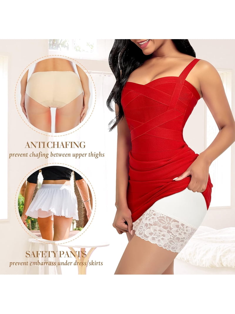 Slip Shorts for Under Dresses Women Anti Chafing Underwear Seamless  Boyshorts Panties Lace Under Shorts - Walmart.com