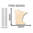 thumbnail image 2 of Unfinished Wood Minnesota Shape - State - Craft - up to 46" DIY 14" / 1/4", 2 of 3