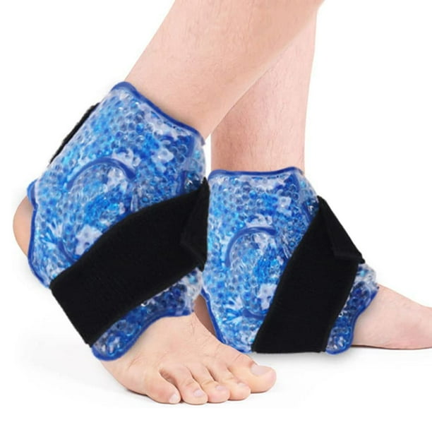 NEWGO 2 Pack Ankle Ice Pack Wrap for Injuries，Reusable Hot & Cold
