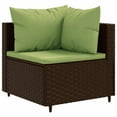 thumbnail image 3 of vidaXL 6 Piece Patio Lounge Set with Cushions Brown Poly Rattan, 3 of 8