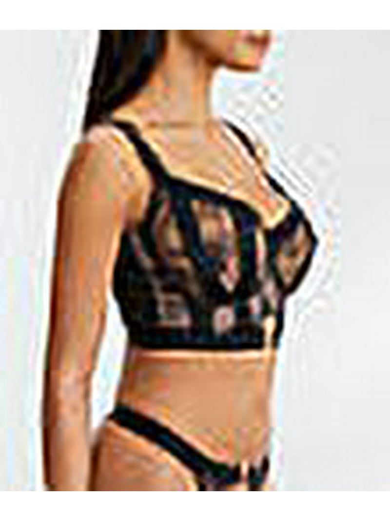 AMERI INDIA EMBROIDERY BUSTIER ブラックF India Underwired Bustier in Black | Pour Moi Clothing