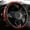 O-type-Black Red, variant on Microfiber Leather and Carbon Fiber Steering Wheel Cover, 3D Auto Steering Wheel Covers Accessories for Men Women, 14 1/2 Inch to 15 Inch, Black Red, O-Type