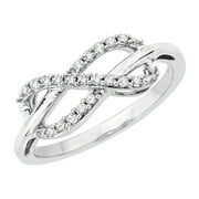 Infinity Diamond Ring in Sterling Silver (1/5 cttw)