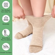 AMITOFO Socks for Diabetic-Friendly Comfort, 5 Pairs Non-Binding Bamboo Viscose Socks with Smooth Seamless Design, Moisture-Wicking Soft Breathable Socks for Sensitive Feet, Multicolor, Size 11-13