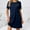 Dark Blue Sundresses for Women, variant on Dyegold Sundresses for Women Casual Beach - Sun Dresses Women Summer Casual Round Neck Short Sleeve Solid Color Loose Midi Sundress Plus Size Tshirt Party Dress
