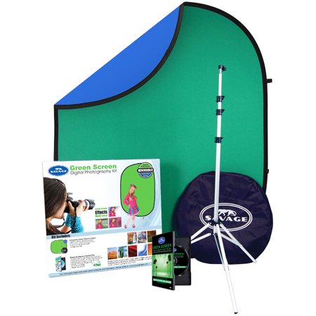 Chroma Key Kits - Savage DPK100 Green Screen Digital Photography Kit includes: Chroma Key Background, Software, 3500 Digital Backgrounds, Stand & Case