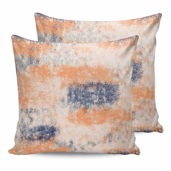 Pillow Covers 26x26 Set of 2, Orange Blue Throw Pillow Covers Decorative Couch Cushion Cover, Minimalist Smear Abstract Art Painting Microfiber Soft Square Pillowcases for Bedroom Living Room Sofa