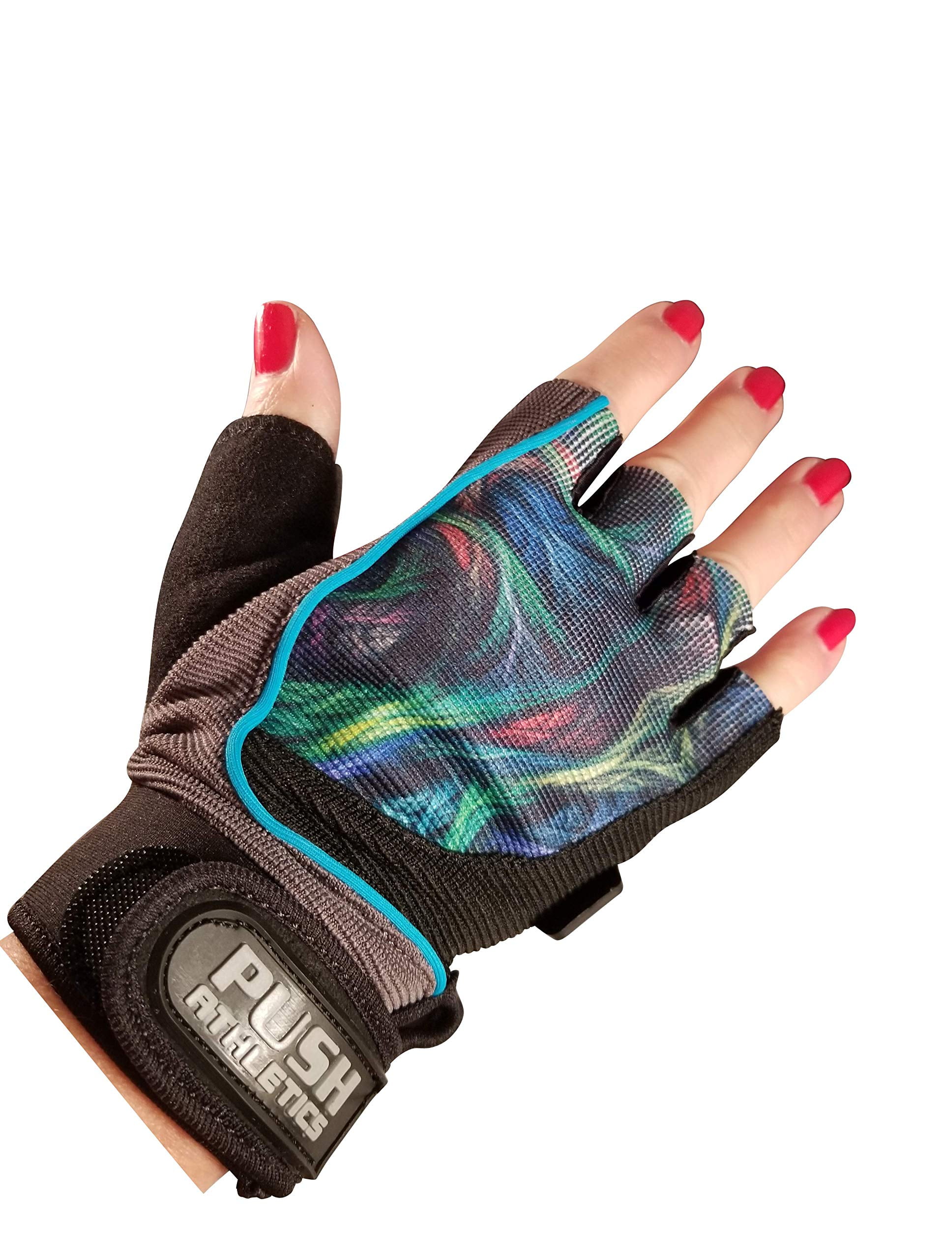 PUSH Athletic Women�s Workout Gloves (Peacock, Small