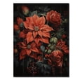 thumbnail image 3 of Designart "Noir Poinsettia Flowers II" Floral & Botanical Print on Natural Pine Wood, 3 of 5