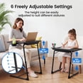 thumbnail image 3 of Adjustable TV Tray Table with Cup Holder,2 Pack Foldable TV Dinner Tray Table with 6 Heights & 3 Tilt Angle for Couch, Bed, Sofa & Chair,Black, 3 of 12