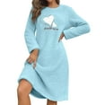 thumbnail image 7 of Mgmyaa Winter Women's Fleece Nightgown Long Sleeve Pullover Dress Thick Warm Lounge Robe Oversized Sleepwear, 7 of 7