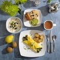 thumbnail image 4 of Gibson Elite Soho Lounge 16 Piece Square Fine Ceramic Dinnerware Set in White, 4 of 5