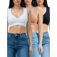 thumbnail image 1 of Pack de 3 Tops De Mujer Deportivos Y Casuales Unitalla Acanalado Con Espalda Descubierta, 1 of 5