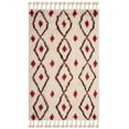 thumbnail image 2 of SAFAVIEH Casablanca Winnie Geometric Fringe Shag Area Rug, Ivory/Fuchsia, 4' x 6', 2 of 9