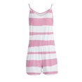 thumbnail image 3 of Women's 2024 Summer Sleeveless Tank Top Short Jumpsuit vest Elastic Waist Romper Casual V-Neck Printing With Pockets on Clearance, 3 of 4