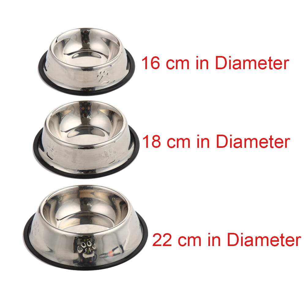Shallow Dog Food Bowls, Non Slip Food Grade Stainless Steel Bowls for Large  Dogs - 8 Cups / 2 Quart (2 Pcs)