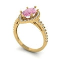 thumbnail image 2 of Halo Engagement Ring for Women - 2.38ct Simulated Pink Diamond in 18K Yellow Gold Promise Ring, 2 of 6