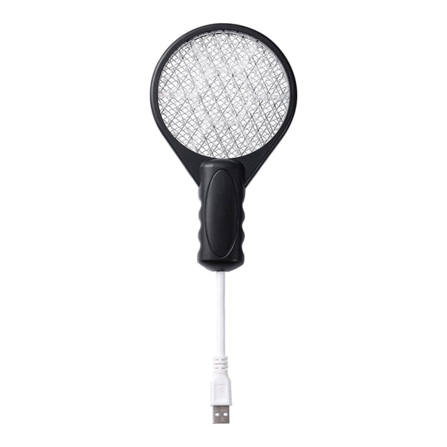 Matamoscas eléctrico compacto para cocina, camping y viajes. Negro