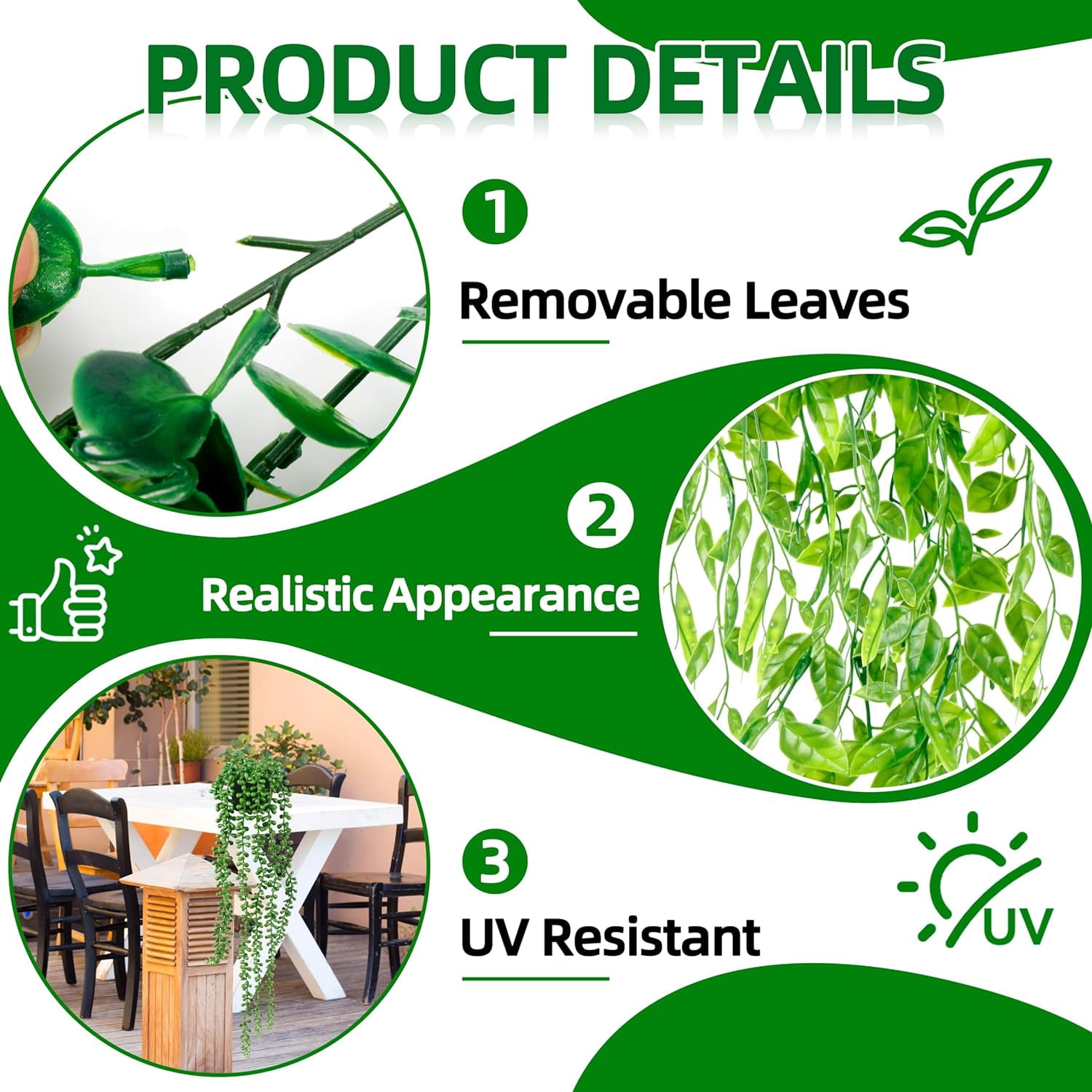Artificial Hanging Plants for Shelf, 6 Pack Fake Potted Greenery Plant Faux Eucalyptus Vine, Mandala Vine, String of Pearls,Pea pod Leaves,Ivy Vine,Persian Grass Fern in Pot for Home Décor
