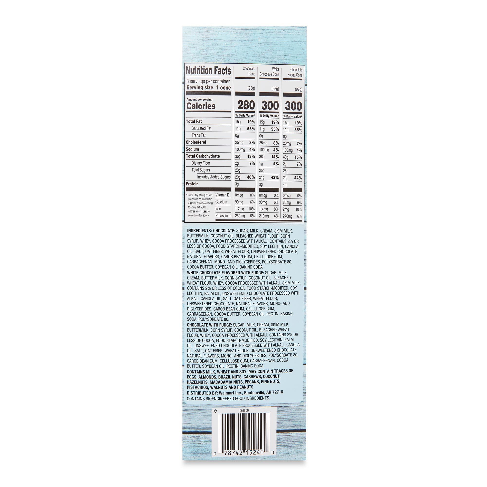 Great Value Cookie Dipped with Chocolate Ice Cream Cones, Variety Pack, 4.6 fl oz, 8 Pack