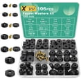 thumbnail image 1 of 106 PCS Faucet Washer Assortment Kit with Assorted Flat and Beveled Rubber Washers for Outdoor Garden Faucet Stem Leak Worn Replacement Repair, 1 of 5
