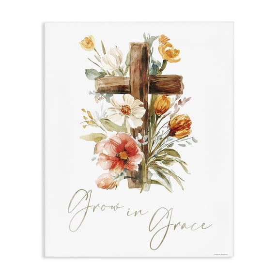 Stupell Industries Grow In Grace Cross Canvas Wall Art, design by Svetlana Aleynikova