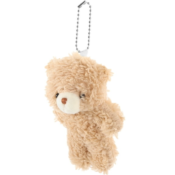 FELTECHELECTR 12.00X8.00X4.00In Khaki Mini Bear Shape Stuffed Animal Keychains For Men 1Pack