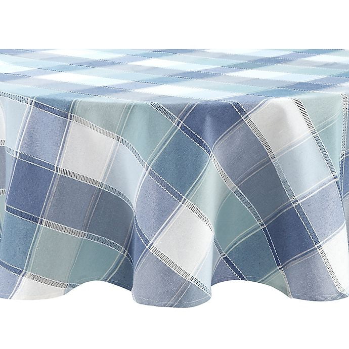 Brooke Woven Plaid 70 Inch Round, 70 Round Tablecloth