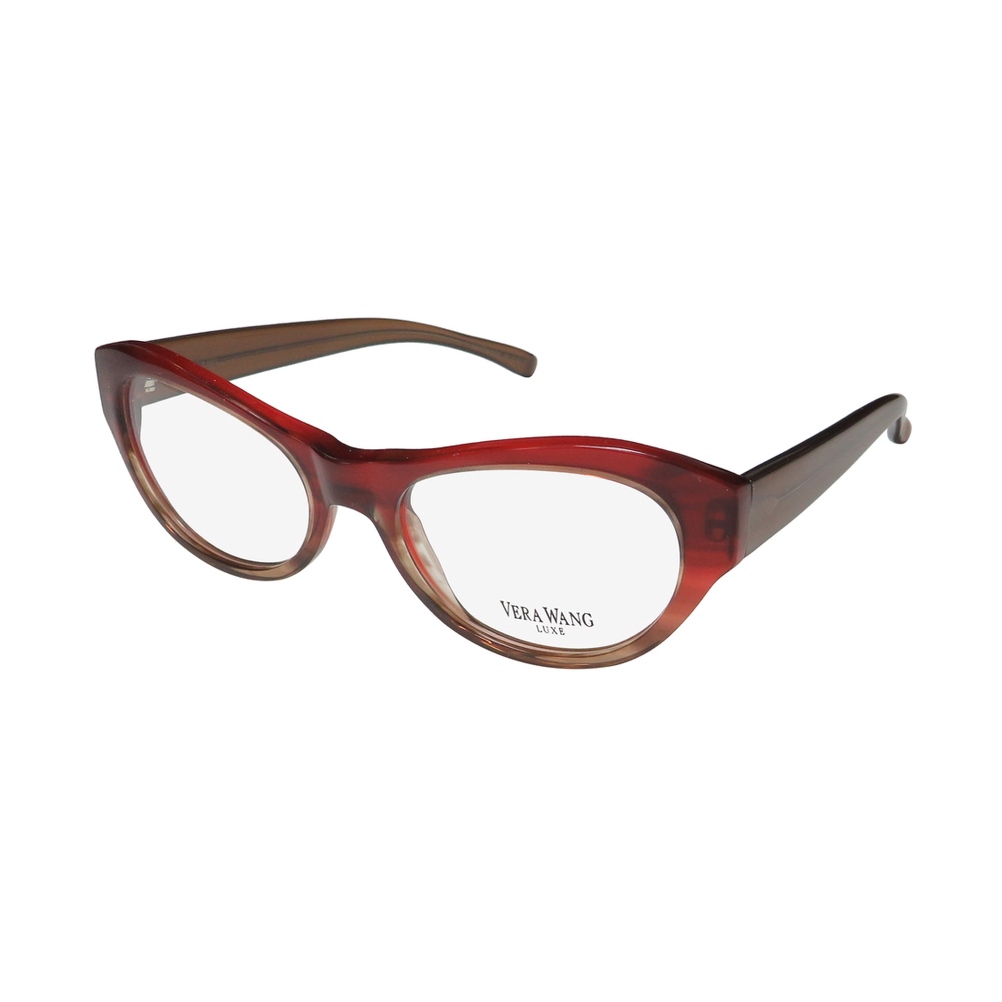 NEW VERA WANG LUXE LARISA WOMENS/LADIES CAT EYE FULL-RIM BURGUNDY TORT FRAME DEMO LENSES 52-17-135 EYEGLASSES/GLASSES