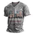 thumbnail image 2 of Men's Vintage 911 Memorial Never Forget American Flag Faith Hope Courage Short Sleeve Tshirt, 2 of 5